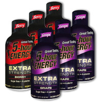 5 Hour Energy, 3 Extra Strength Berry + 3 Extra Strength Grape, 6 Count
