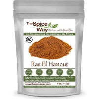 The Spice Way - Ras El Hanout Moroccan Meat Spice Blend Of Turmeric, Cinnamon, Coriander, Mace, Cumin, Paprika & Nutmeg - Salt Free (Resealable Bag 4 Oz)