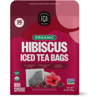 Fgo Organic Hibiscus Iced Tea, Eco-Conscious Tea Bags, 36 Pitcher Bags, Packaging May Vary (Pack Of 1)