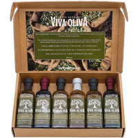 Viva Oliva Six 60Ml (2Oz) Variety Gift Set - Premium Flavored Extra Virgin Olive Oils (Tuscan Herb, Basil, Mushroom & Sage) And All Natural Balsamic Vinegars (18 Year Traditional, Grapefruit, Black Mission Fig)
