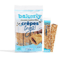 Bakerly Chocolate Hazelnut Filled Crepes To Go! Non Gmo, Free From Artificial Flavors & Colors, Pack Of 9, 6-Count (54 Total Crepes)