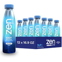 Zenwtr Ultra-Pure, Vapor Distilled Water, 16.9 Oz (Pack Of 12) Bottled Water, 9.5 Ph Alkaline Water With Electrolytes For A Crisp, Refreshing Taste