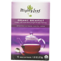 Mighty Leaf Black Tea, Organic Breakfast, 15 Pouches (Pack Of 3)