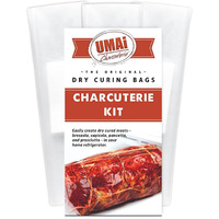 Umai Dry Charcuterie Kit - Dry Curing Meat Kit Incl. 3 Large & 2 Small Dry Age Bags For Meat, Instacure #2 & Juniper Berries, Create Gourmet Charcuterie Boards In Your Refrigerator Over 1 To 6 Months