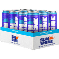 Sunshine Sparkling Energy Drink, Blueberry Lemonade With Daily Essential Vitamins, 360Mg Of Electrolytes, 70Mg Of Natural Caffeine, 12 Fl Oz (Pack Of 12)