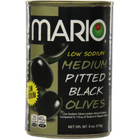 Mario Camacho Foods Low Sodium Black Olives, Medium Pitted, 6.0 Ounce (Pack Of 12)