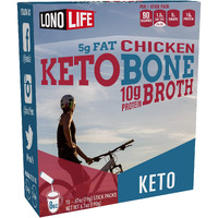 Lonolife Keto Chicken Bone Broth Powder Mix | 10G Protein | Collagen-Rich, Keto & Paleo Friendly | Natural Ingredients | 10 Portable Stick Pack Servings