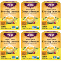 Yogi Tea Sweet Lemon Everyday Immune Tea - 16 Tea Bags Per Pack (6 Packs) - Daily Immune Support Tea - Delicious Lemon Tea Bags - Includes Tulsi, Lemongrass, Rose Hip, Lemon Peel & More