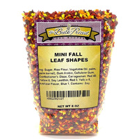 Mini Fall Leaf Shaped Sprinkles, Mixed Fall Colors, Bulk Size (8 Oz. Resealable Zip Lock Stand Up Bag)