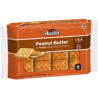 Austin Sandwich Crackers, Single Serve Snack Crackers, Office And Kids Snacks, Peanut Butter On Toasty (12 Trays, 96 Packs)