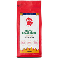 Puroast Low Acid Coffee Ground, Decaf French Roast, Dark Roast, Certified Low Acid Coffee, Ph 5.5+, Gut Health, 2.2 Lb, Higher Antioxidant, Smooth For Espresso, Iced Coffee