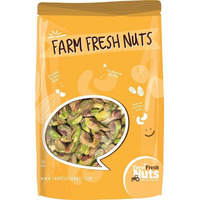 California Pistachio Kernels With Pink Himalayan Salt (1 Lb) Shelled - Oven Roasted To Perfection In Small Batches For Added Freshness - Farm Fresh Nuts Brand