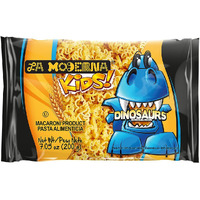 La Moderna Kids Dinosaur Pasta, Noodles, Durum Wheat, Protein, Fiber, Vitamins, 7 Oz, Pack Of 20