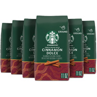 Starbucks Ground Coffee, Cinnamon Dolce Flavored Coffee, Naturally Flavored, 100% Arabica, 6 Bags (11 Oz Each)