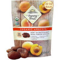 Sunny Fruit Soft Organic Turkish Dried Apricots, 2 Pound Bulk Bag | Healthy, Sweet Snack | Organic, Non-Gmo, Vegan, Halal, Kosher, No Preservatives, No Sugar Added