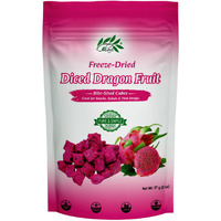 Chavi Freeze-Dried Diced Dragon Fruit Snack - 2 Oz - Healthy 1 Ingredient Superfood - No Added Sugars Or Preservatives - Non-Gmo, Vegan, Gluten-Free