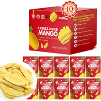 Onetang Freeze-Dried Fruit Mango Chips, 10 Pack Single-Serve Pack, Non Gmo, Kosher, No Add Sugar, Gluten Free, Vegan, Holiday Gifts, Healthy Snack 0.35 Ounce