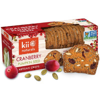 Kii Naturals Artisan Crisps, Healthy Snack Crackers For Cheese, Meats, Spreads, Charcuterie Board - Non-Gmo, Kosher, No Preservatives, Hand-Crafted - Cranberry Pumpkin Seed, 5.3 Ounce (Pack Of 1)