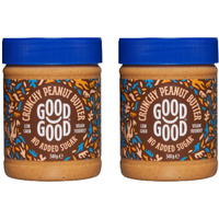 Good Good Crunchy Peanut Butter Keto Friendly - Low Carb & No Added Sugars - Vegan - No Palm Oil Or Preservatives - Non-Gmo - 12 Oz / 340G (Pack Of 2)
