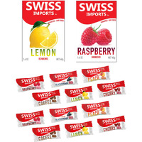 Swiss Imports Sugar Free Bonbons Hard Candy Drops Trial Pack Of Cherry, Coffee, Lemon, Peach, Blackcurrant, And Raspberry, 2 1.4 Oz/ 40G Box And 12 Individually Wrapped Pieces