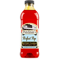 Dutchmans Popcorn Oil Butter Flavor, Perfect Pop Butter Flavored Canola Oil, 33.8 Oz. Colored With Natural Beta Carotene, Make Theater Style Popcorn At Home, Vegan, Healthy, Zero Trans Fat