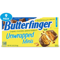 Butterfinger: Chocolatey, Peanut-Buttery, Unwrapped Minis Movie Theater Candy Box - 2.8 Oz Each, Bulk 9 Pack