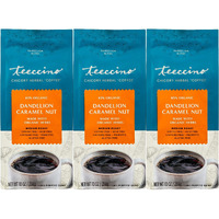 Teeccino Dandelion Caramel Nut Herbal Coffee - Caffeine-Free Coffee Alternative With Prebiotics, Gluten Free, Acid Free - Medium Roast, 10 Oz (Pack Of 3)