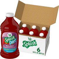 V8 Splash Diet Berry Blend Flavored Juice Beverage, 64 Fl Oz Bottle (6 Pack)