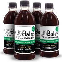 Steak Seasoning By Dale's, Reduced Sodium Blend, No Cholesterol | Delicious On All Meats, Fish | 16 Oz Bottle (4 Pack) | No Long Marinating, Savory Blend Of Exotic Spices! Gluten Free