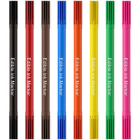 Jewem (Upgrade) Edible Markers For Cookie Decorating, 8Pcs Food Coloring Pens, Double Side Food Grade Pens With Fine & Thick Tip For Decorating Fondant, Cakes, Cookies, Easter Eggs, Frosting, Macaron