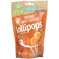 Yumearth Ultimate Organic Anti Oxidant Lollipops, 15 Count, Allergy Friendly, Gluten Free, Non-Gmo, Vegan, No Artificial Flavors Or Dyes