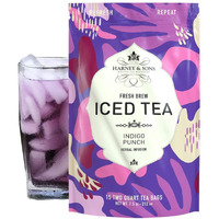 Harney & Sons Indigo Punch Herbal Iced Tea Pouches, With Ct, Butterfly Pea Flower, 15 Count (Pack Of 1)