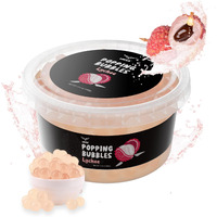 Lychee Popping Boba Pearls, Premium Boba Popping Pearls With Real Fruit Juice Bursting Boba Pearls Popping Bubbles Instant Tapioca Pearls Jelly For Bubble Tea Kit Boba Tea Kit For Kids (1 Pack X 17Oz)