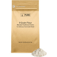 Pure Original Ingredients 9 Grain Flour (5 Lb), Bread, Dough, Storable, Transportable