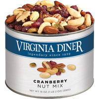 Virginia Diner - Gourmet Natural Cranberry Nut Mix (Virginia Peanuts, Almonds, Cashews, Pecans, Pistachios, Brazil Nuts, & Dried Cranberries), 18 Ounce Tin