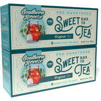 Southern Breeze Hot Brew Sweet Tea Original Iced Tea With Black Tea And Zero Carbs Zero Sugar, 22 Individually Wrapped Family Size Tea Bags, Pack Of 2