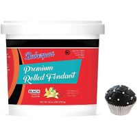 Bakerpan Premium Rolled Black Fondant For Cake Decorating - 2 Pounds, Vanilla Flavor