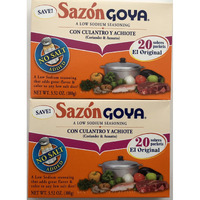 Sazon Goya Con Culantro Y Achiote 3.52 Oz - Low Sodium Seasoning (2 Pack)