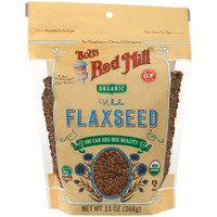 Bobs Red Mill Organic Whole Brown Flaxseeds - 13 Oz (Pack Of 4), Gluten Free, Raw, Non Gmo, Sproutable, Keto Friendly, Paleo