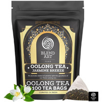 Jasmine Oolong Tea Bags, 100 Count Plant Based Gluten Free High Mountain Oolong Tea - Unsweetened Tea | Light & Floral | Hot Brew, Iced Or Kombucha Tea | Relaxation Tea | Loose Leaf Tea Bags