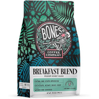 Bones Coffee Company Breakfast Blend Whole Coffee Beans, Low Acid Flavored Coffee, Made With Arabica Coffee Beans, Medium Roast Gourmet Coffee, Coffee Lover Gift Ideas (12 Oz)