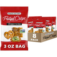 Snack Factory Pretzel Crisps, Everything, 3 Oz (Pack Of 8)