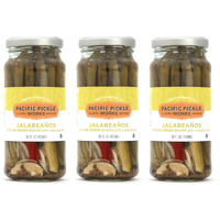 Jalabeaos - Pickled Green Beans With Jalapeo And Garlic - Spicy Dill Pickle Beans For Cocktails, Snacking - Non-Gmo, Kosher, Gluten-Free 16Oz (3-Pack)