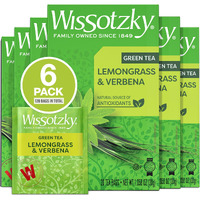 Wissotzky Lemongrass & Verbena Green Tea (6 Pack - 120 Tea Bags) | Soothing Aroma | Antioxidant Rich | Refreshing Green Tea Bags