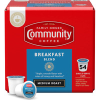 Community Coffee Breakfast Blend 54 Count Coffee Pods, Medium Roast, Compatible With Keurig 2.0 K-Cup Brewers, 1 Box Of 54 Pods