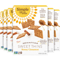 Simple Mills Sweet Thins Cookies, Nut & Seed Flour, Honey & Cinnamon, Gluten Free, Paleo Friendly, Healthy Snacks, 4.25 Oz Pack Of 6