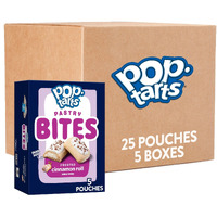 Pop-Tarts Bites Baked Pastry Bites, Kids Snacks, School Lunch, Frosted Cinnamon Roll (5 Boxes, 25 Pouches)