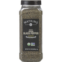 Watkins Gourmet Spice, Organic Ground Black Pepper, Bulk Food Service Size, 15.7 Oz (Pack Of 1)
