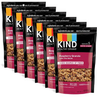 Kind Healthy Grains Granola, Healthy Snack, Raspberry Granola With Chia Seeds, Snack Mix 11 Oz (6 Pack)