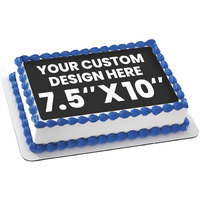 Custom Edible Prints On Cake: Create Your Special Event With Custom Edible Image Toppers - Upload Photos For Unique, Stylish Designs On Rectangular, Round Cakes Designs - 7.5"" X 10"" Rectangular
